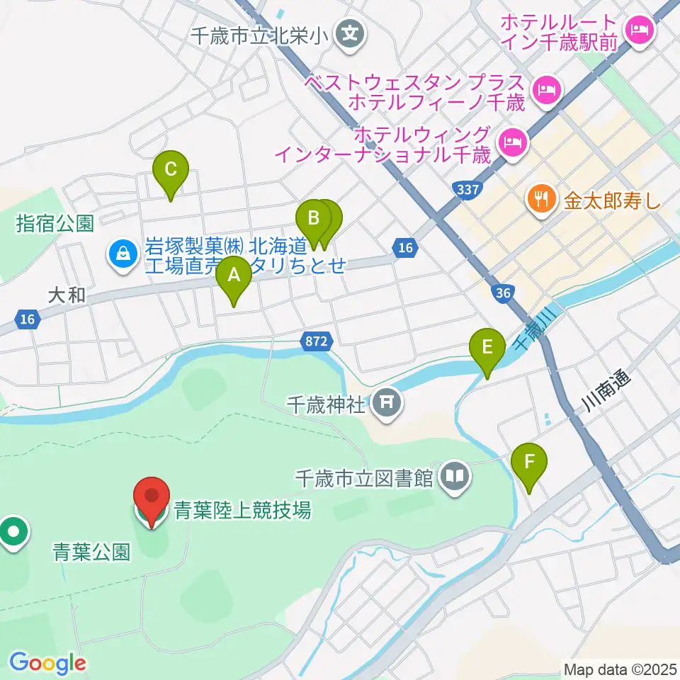 青葉陸上競技場周辺の駐車場・コインパーキング一覧地図