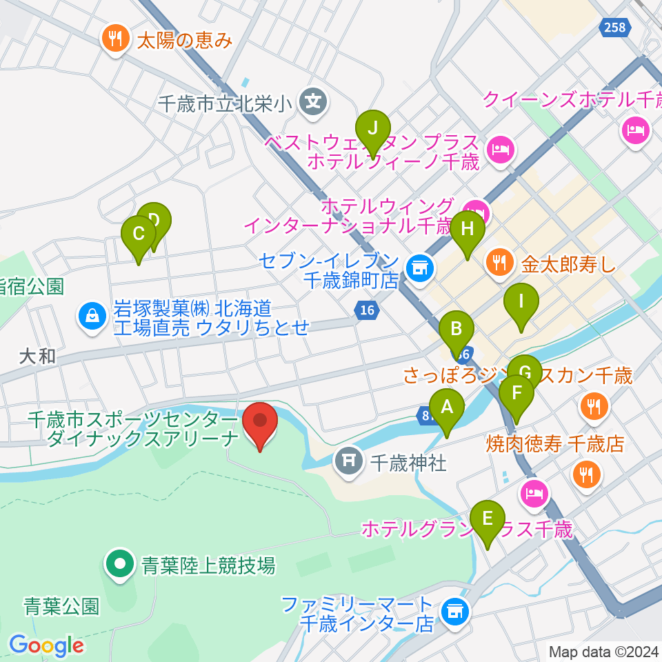 ダイナックスアリーナ周辺の駐車場・コインパーキング一覧地図