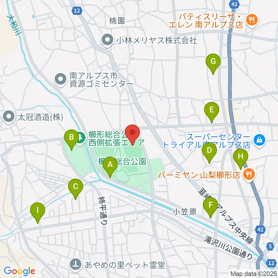 日世 南アルプススタジアム周辺の駐車場・コインパーキング一覧地図