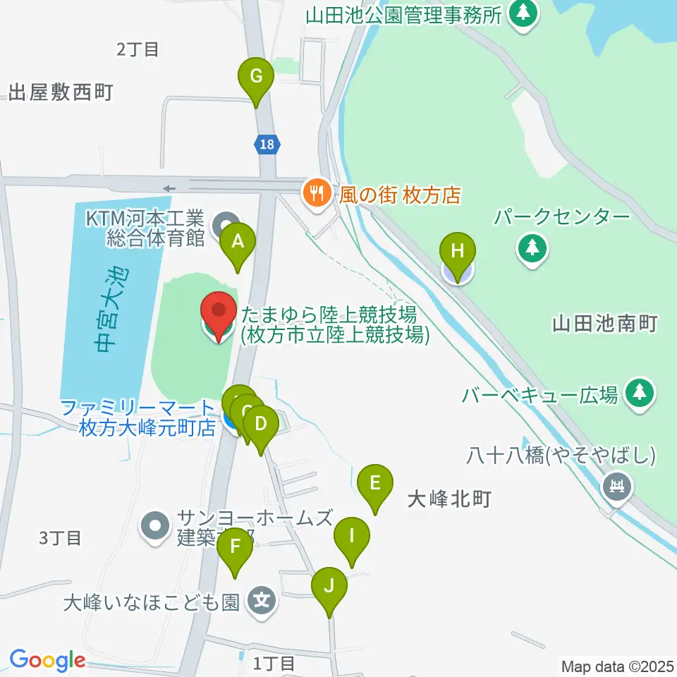 たまゆら陸上競技場周辺の駐車場・コインパーキング一覧地図