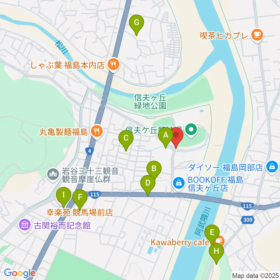 誠電社WINDYスタジアム周辺の駐車場・コインパーキング一覧地図