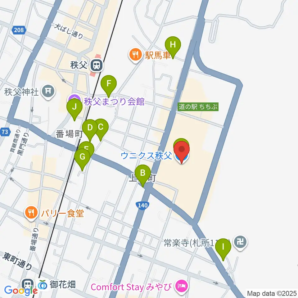 ユナイテッド・シネマ　ウニクス秩父周辺の駐車場・コインパーキング一覧地図