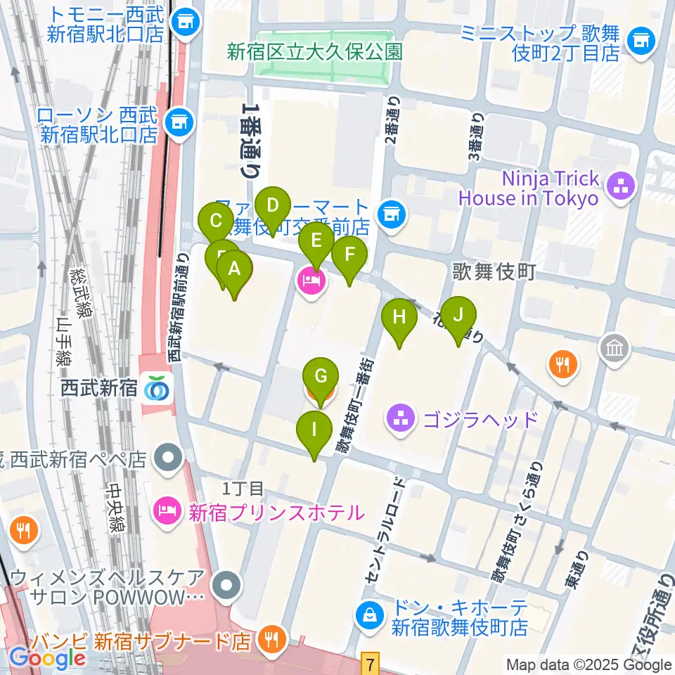 Zepp新宿周辺の駐車場・コインパーキング一覧地図