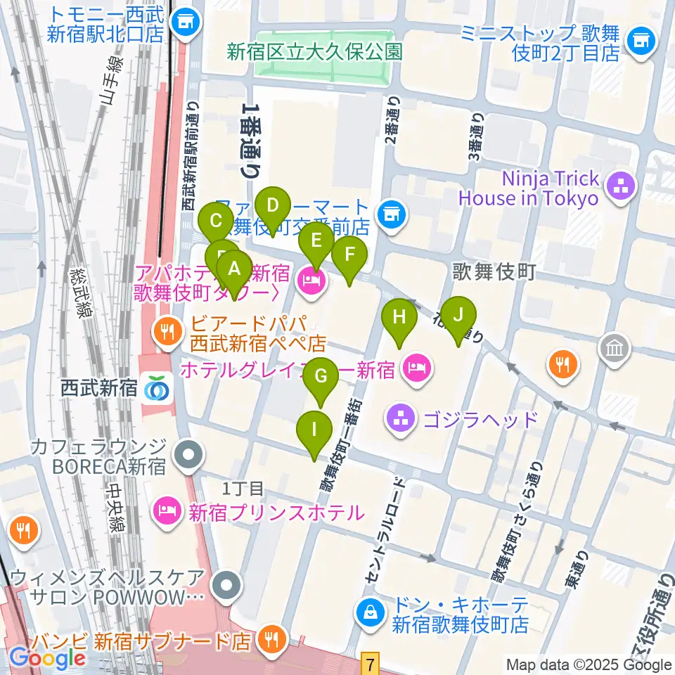 Zepp新宿周辺の駐車場・コインパーキング一覧地図