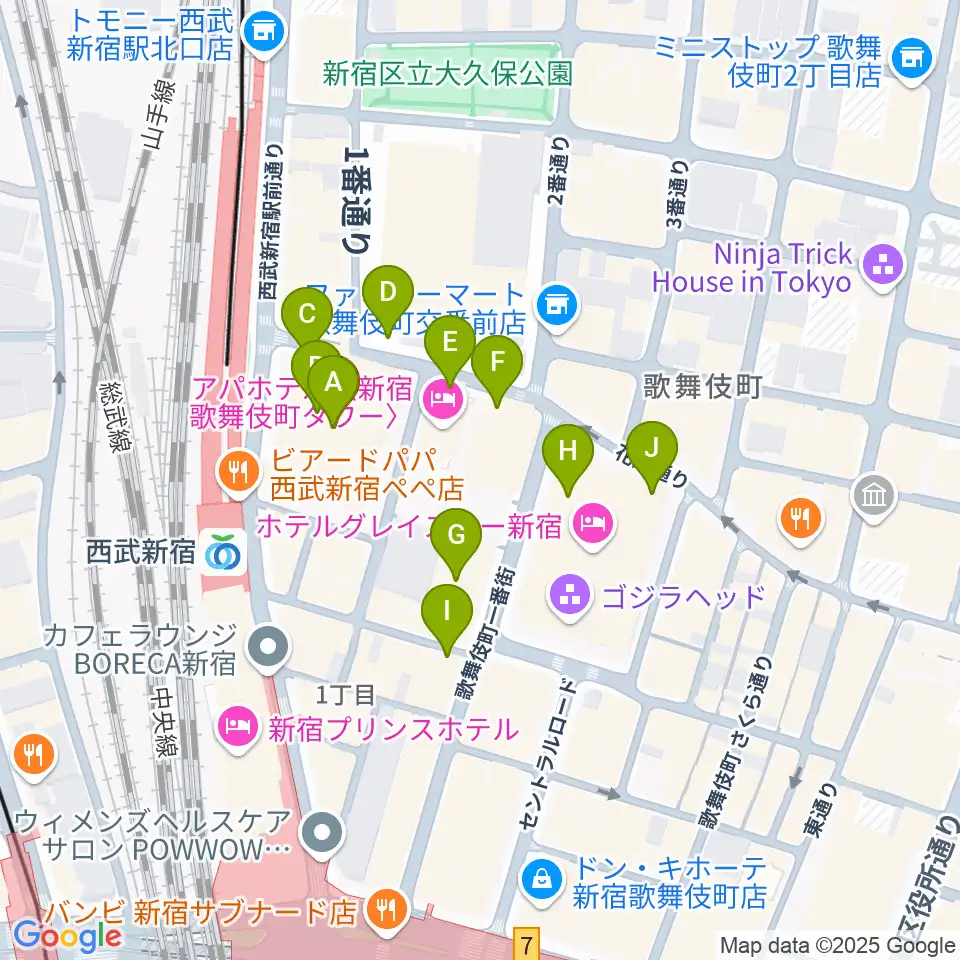 109シネマズプレミアム新宿周辺の駐車場・コインパーキング一覧地図