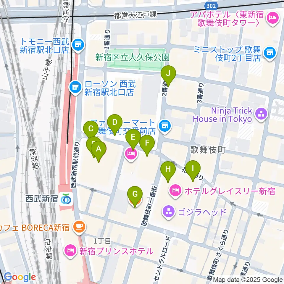 109シネマズプレミアム新宿周辺の駐車場・コインパーキング一覧地図