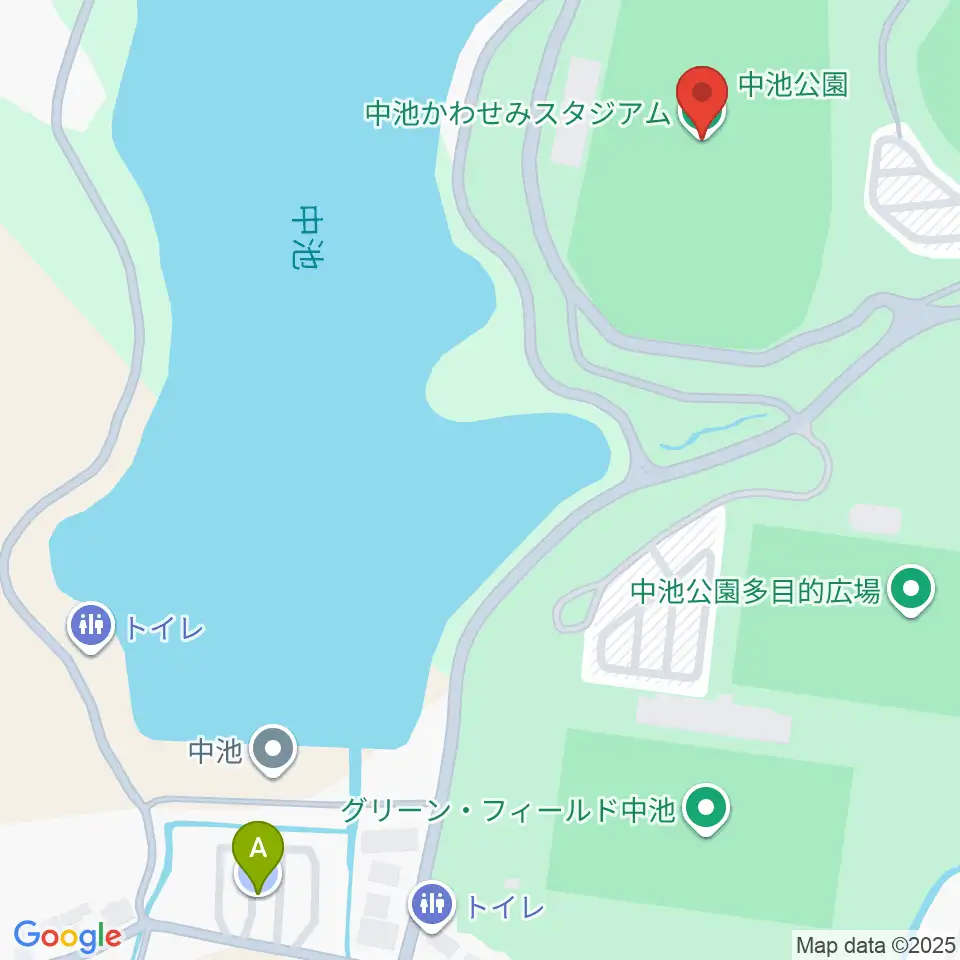 中池かわせみスタジアム周辺の駐車場・コインパーキング一覧地図