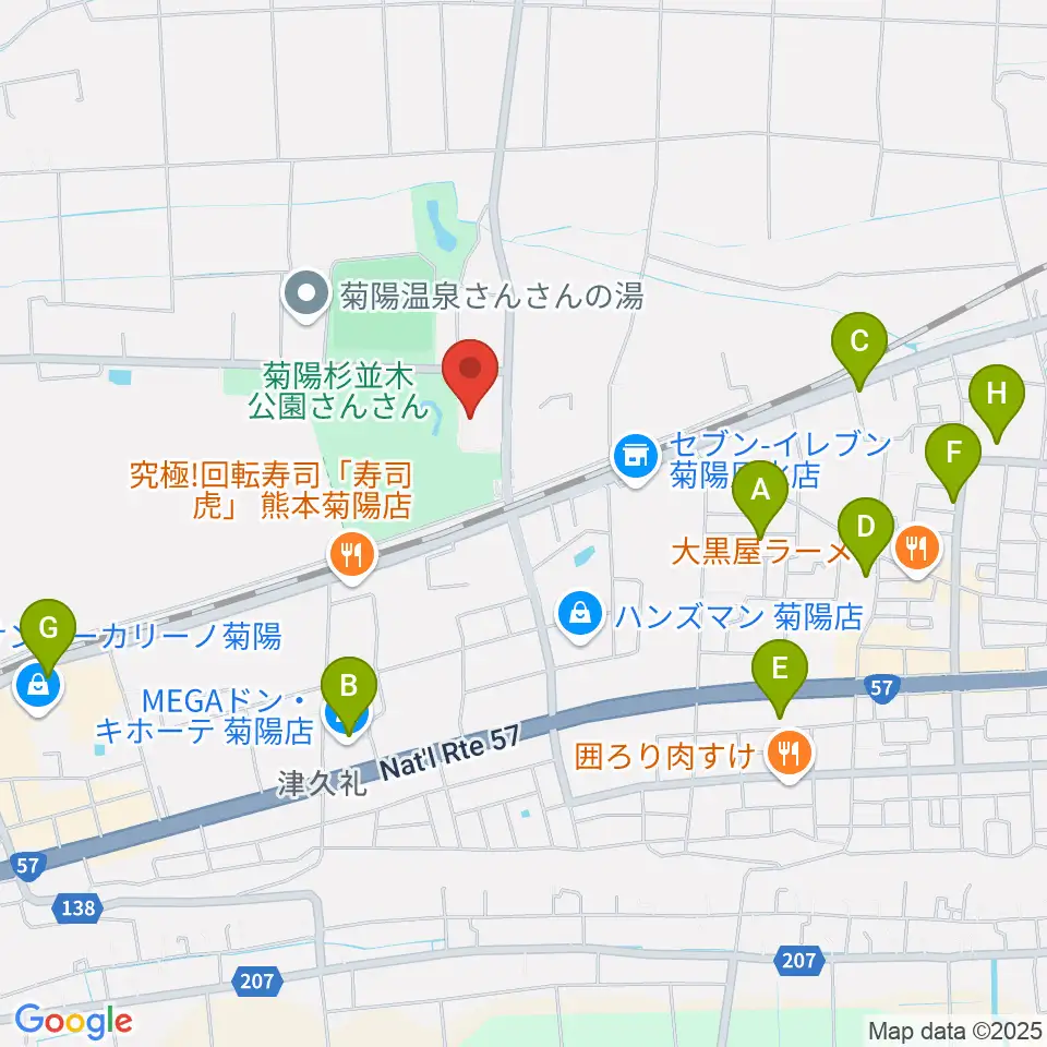 菊陽町図書館ホール周辺の駐車場・コインパーキング一覧地図