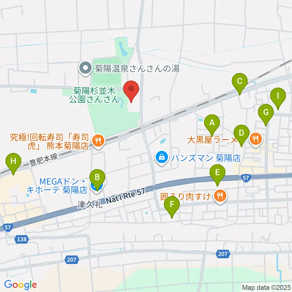 菊陽町図書館ホール周辺の駐車場・コインパーキング一覧地図