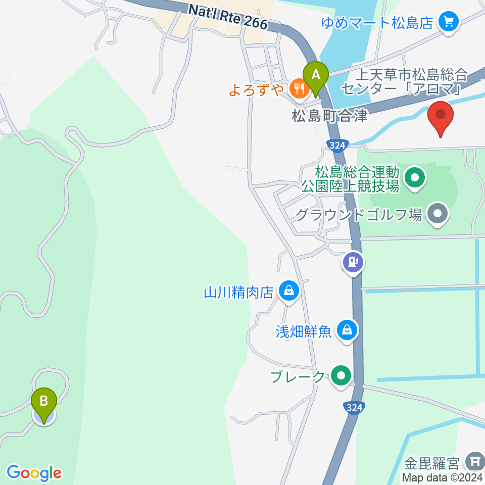 上天草市松島総合センターアロマ周辺の駐車場・コインパーキング一覧地図