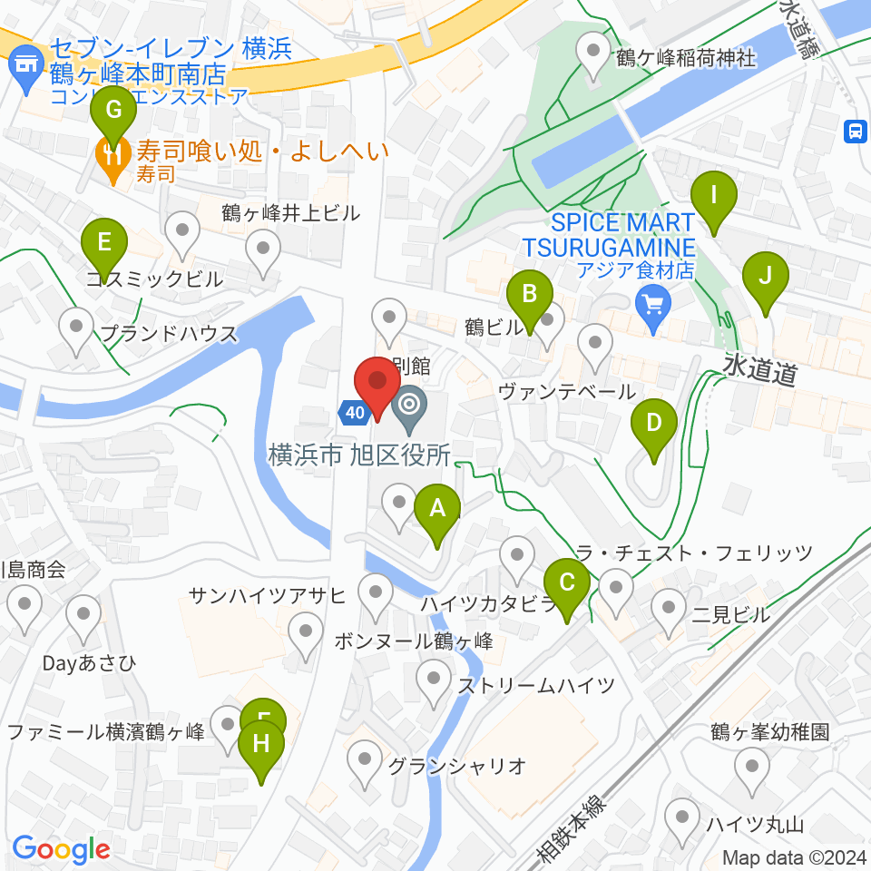 横浜市旭公会堂周辺の駐車場・コインパーキング一覧地図