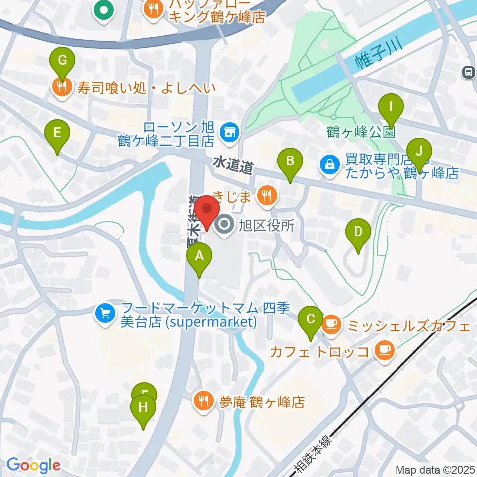 横浜市旭公会堂周辺の駐車場・コインパーキング一覧地図