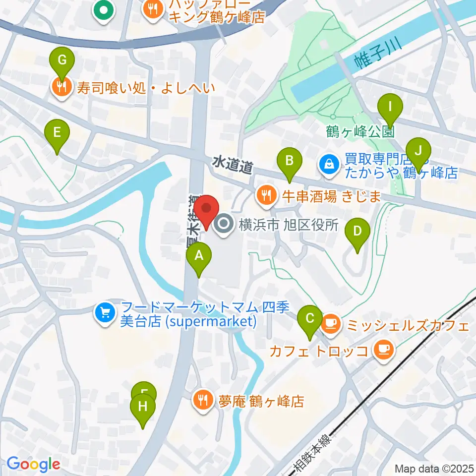 横浜市旭公会堂周辺の駐車場・コインパーキング一覧地図