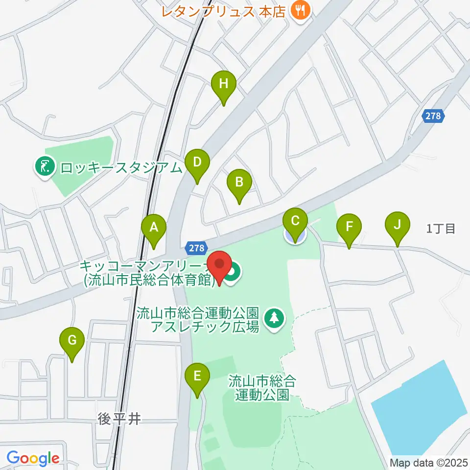 キッコーマンアリーナ周辺の駐車場・コインパーキング一覧地図