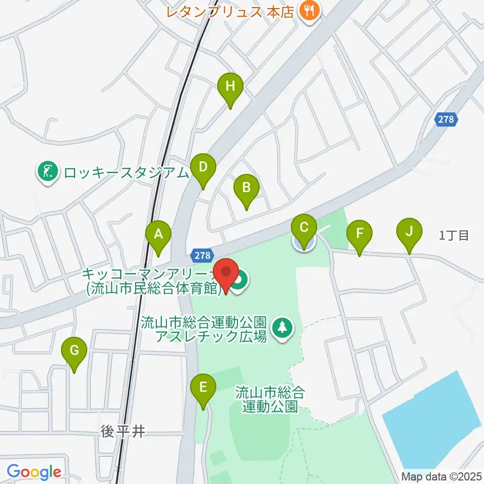 キッコーマンアリーナ周辺の駐車場・コインパーキング一覧地図
