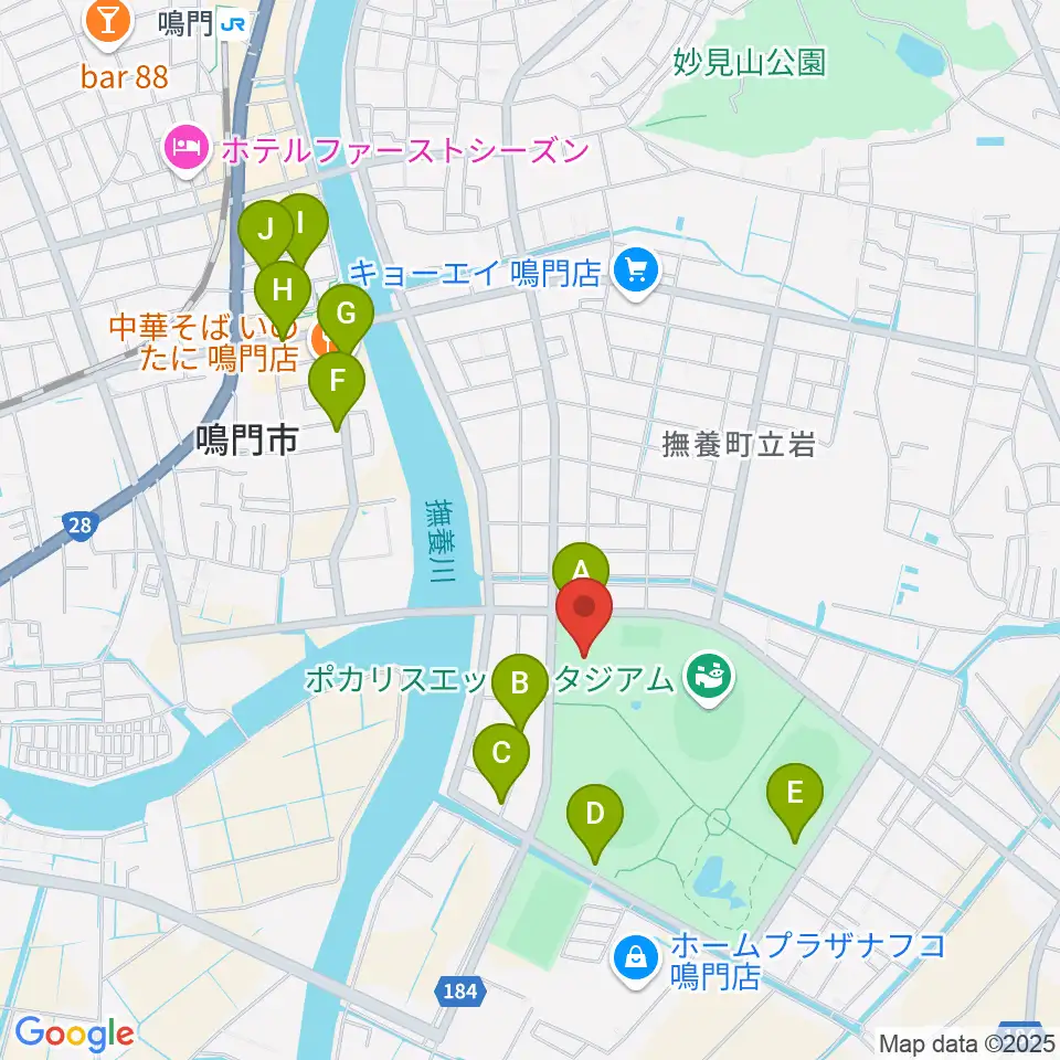 アミノバリューホール周辺の駐車場・コインパーキング一覧地図