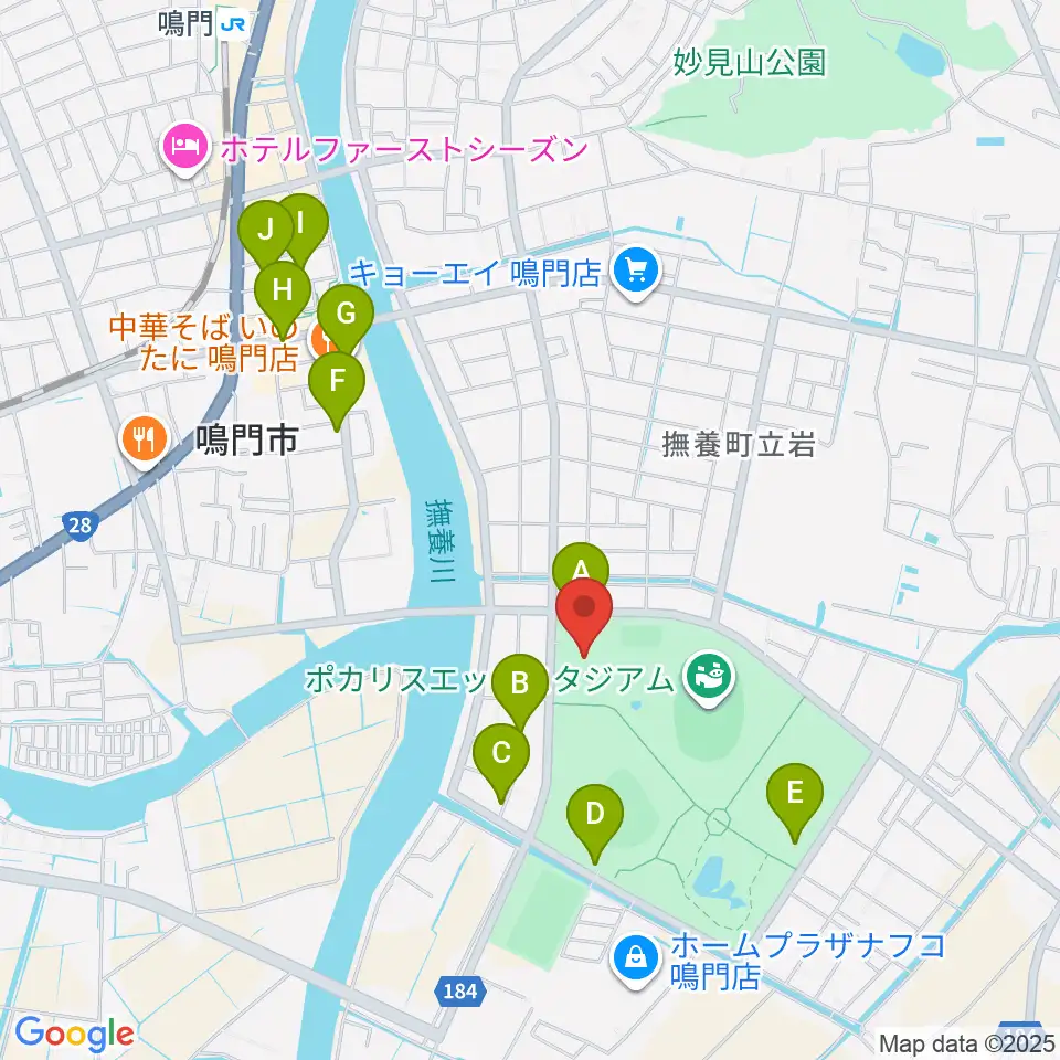 アミノバリューホール周辺の駐車場・コインパーキング一覧地図
