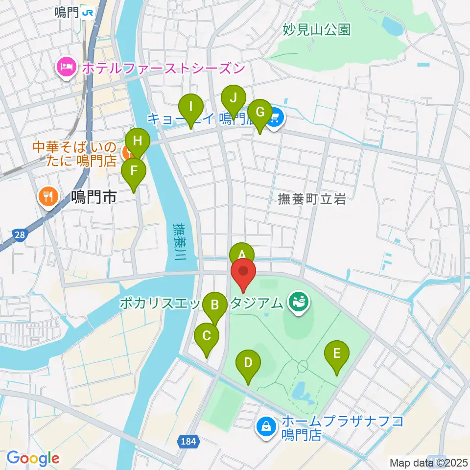 アミノバリューホール周辺の駐車場・コインパーキング一覧地図