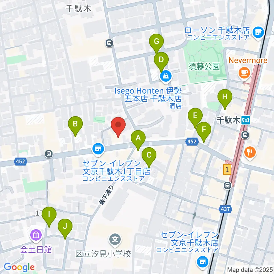 団子坂スタジオ周辺の駐車場・コインパーキング一覧地図