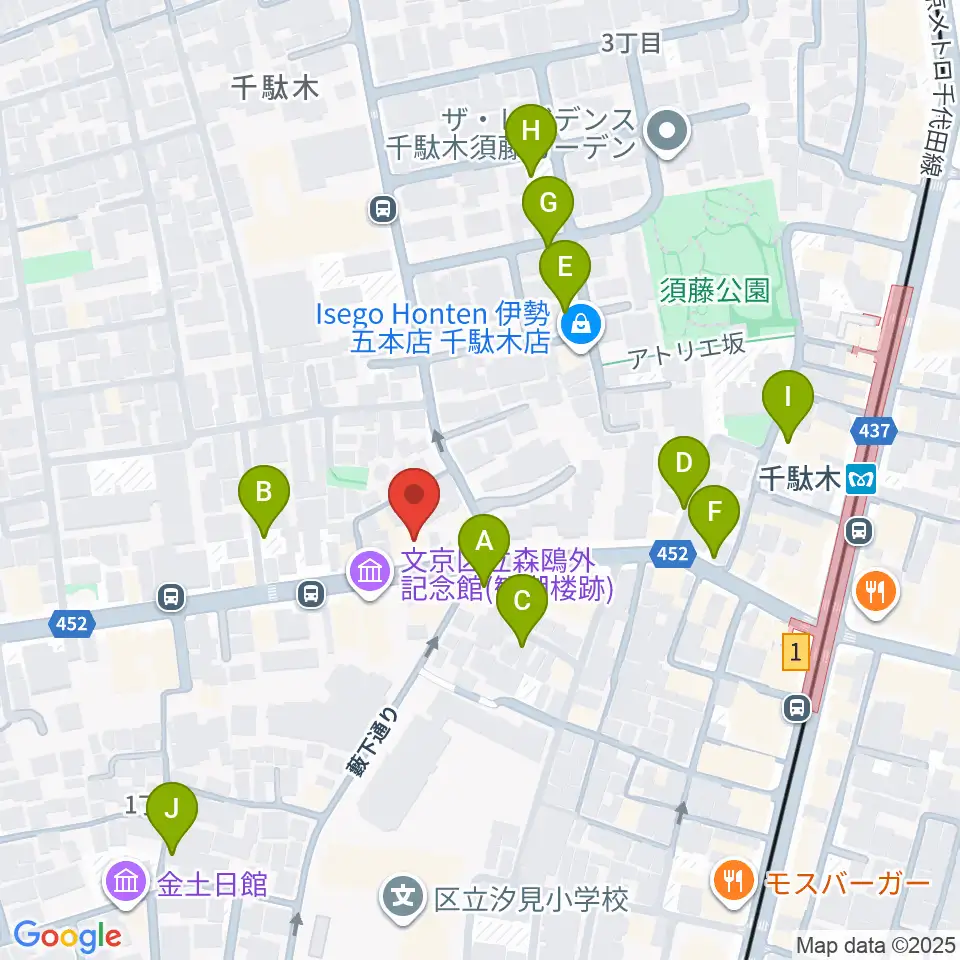 団子坂スタジオ周辺の駐車場・コインパーキング一覧地図