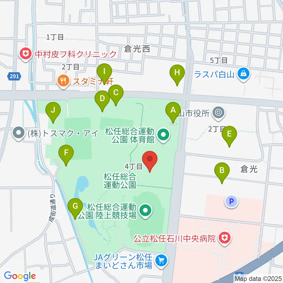 松任総合運動公園水泳プール周辺の駐車場・コインパーキング一覧地図