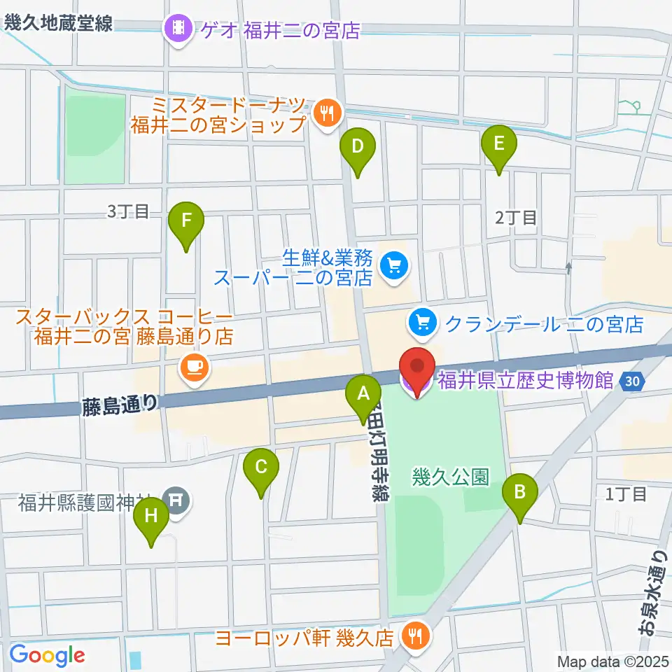福井県立歴史博物館周辺の駐車場・コインパーキング一覧地図