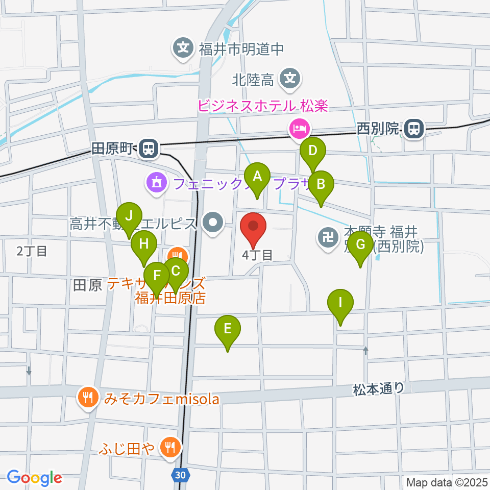 福井市体育館周辺の駐車場・コインパーキング一覧地図