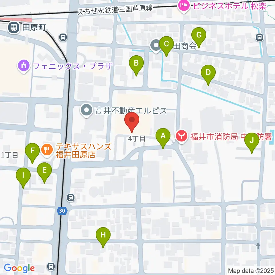 福井市体育館周辺の駐車場・コインパーキング一覧地図