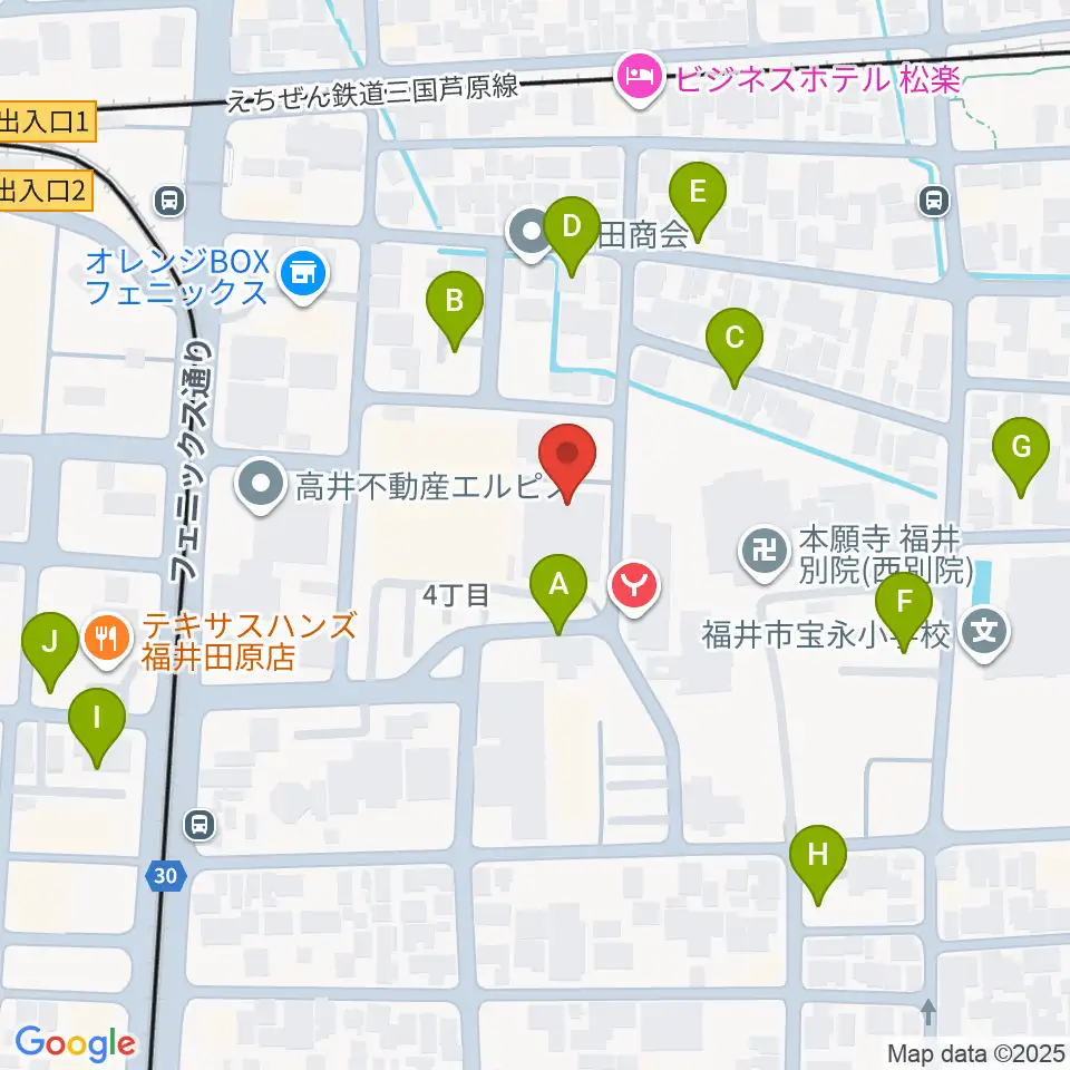 福井市弓道場周辺の駐車場・コインパーキング一覧地図