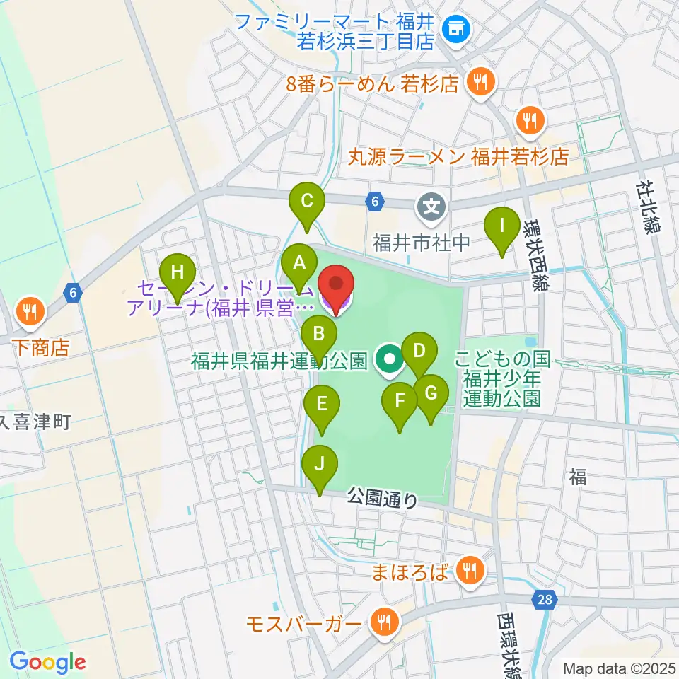 セーレン・ドリームアリーナ周辺の駐車場・コインパーキング一覧地図