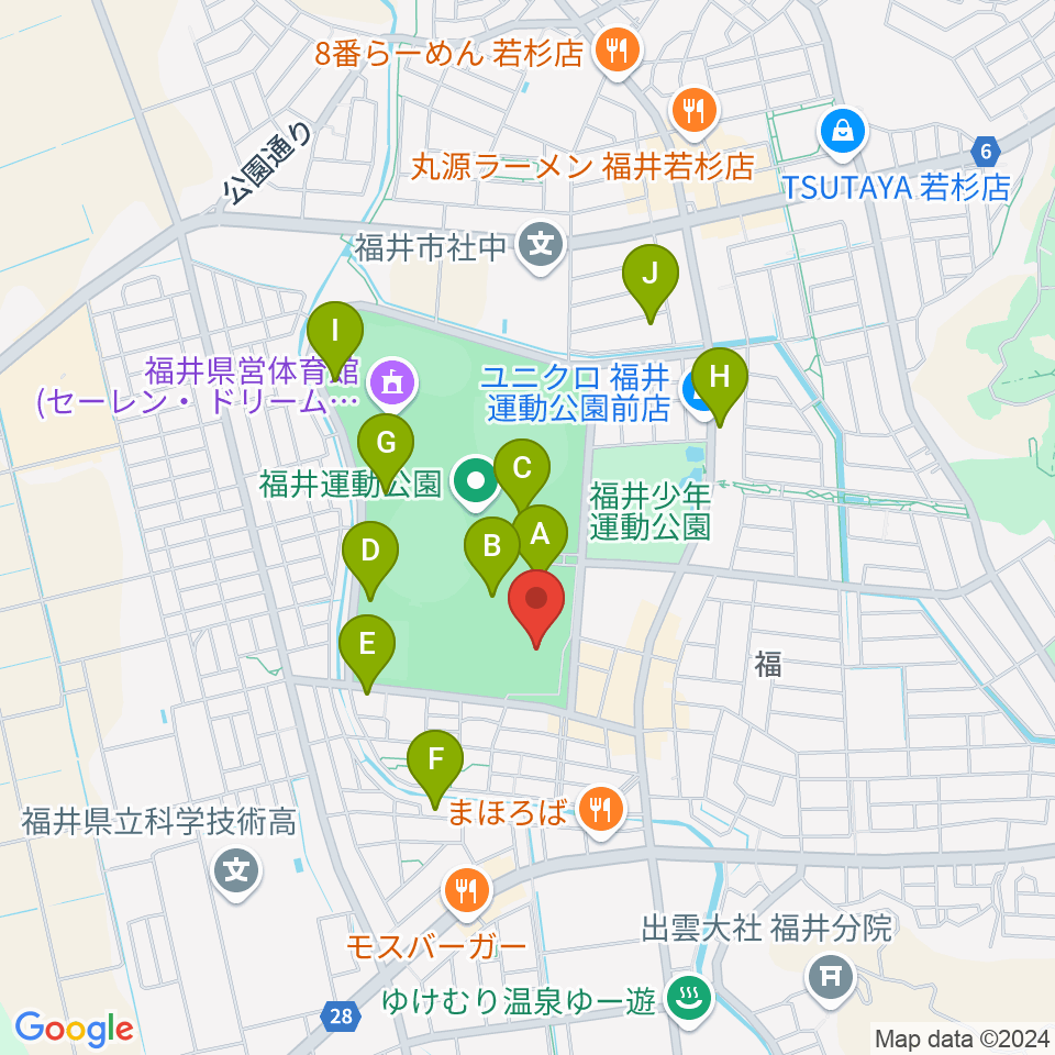 福井県営水泳場周辺の駐車場・コインパーキング一覧地図