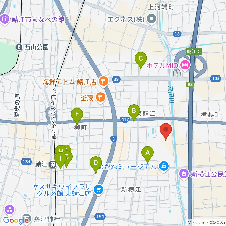 鯖江市東公園陸上競技場周辺の駐車場・コインパーキング一覧地図