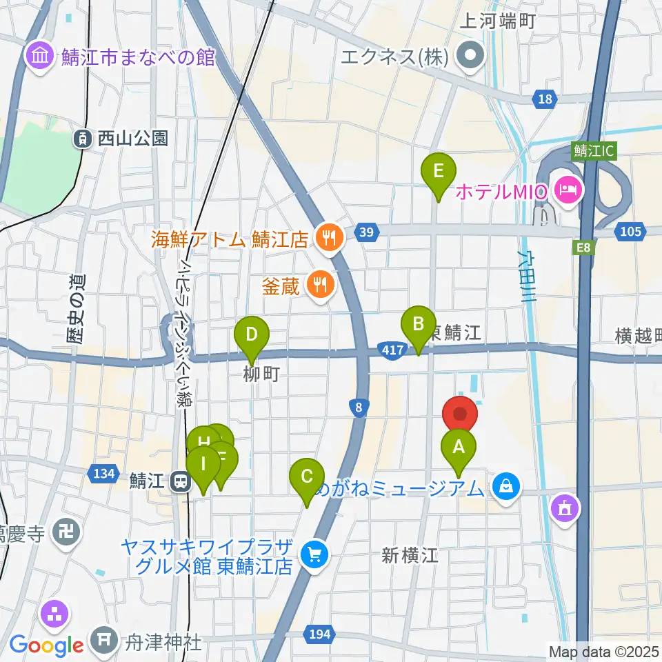 鯖江市総合体育館周辺の駐車場・コインパーキング一覧地図