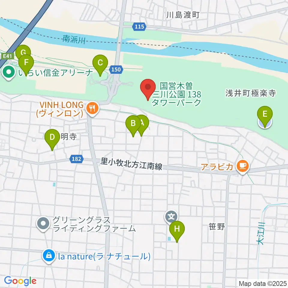 138タワーパーク野外ステージ周辺の駐車場・コインパーキング一覧地図