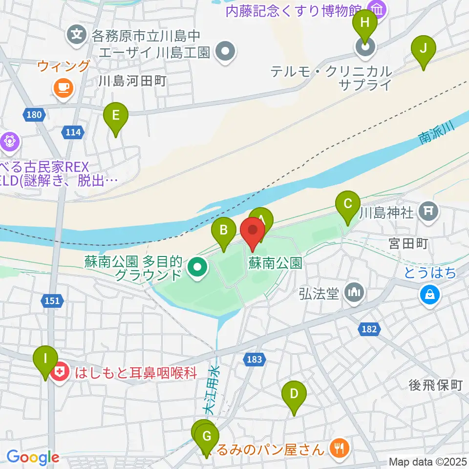 蘇南公園ソフトボール場周辺の駐車場・コインパーキング一覧地図