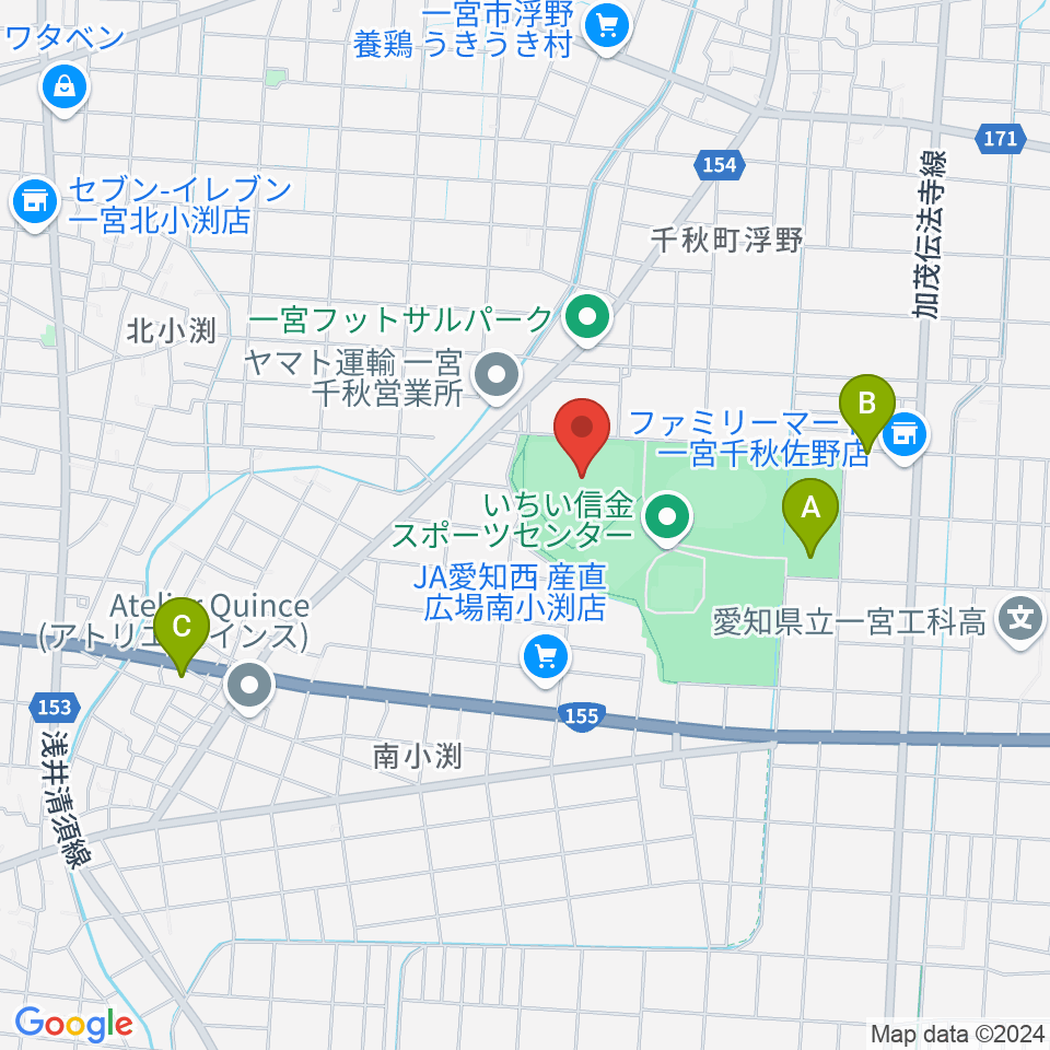 いちい信金スポーツセンター野球場周辺の駐車場・コインパーキング一覧地図