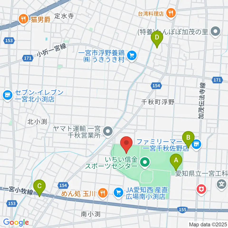 いちい信金スポーツセンター野球場周辺の駐車場・コインパーキング一覧地図