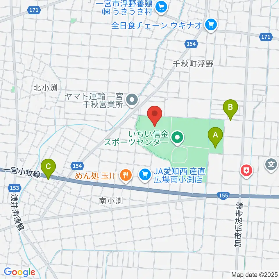 いちい信金スポーツセンター野球場周辺の駐車場・コインパーキング一覧地図