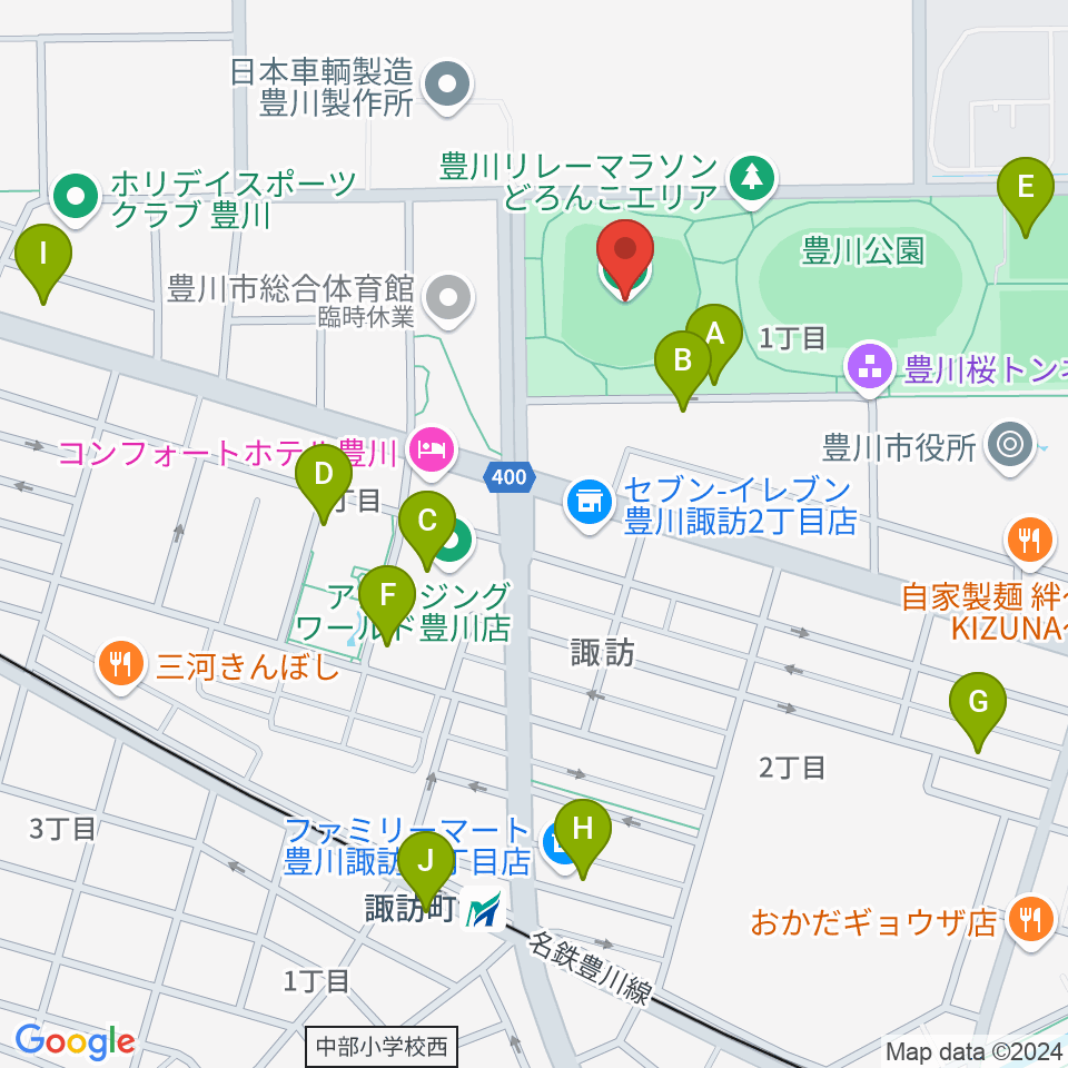 かわしんビクトリースタジアム周辺の駐車場・コインパーキング一覧地図