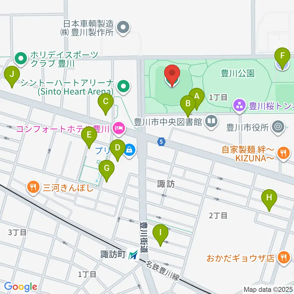 かわしんビクトリースタジアム周辺の駐車場・コインパーキング一覧地図