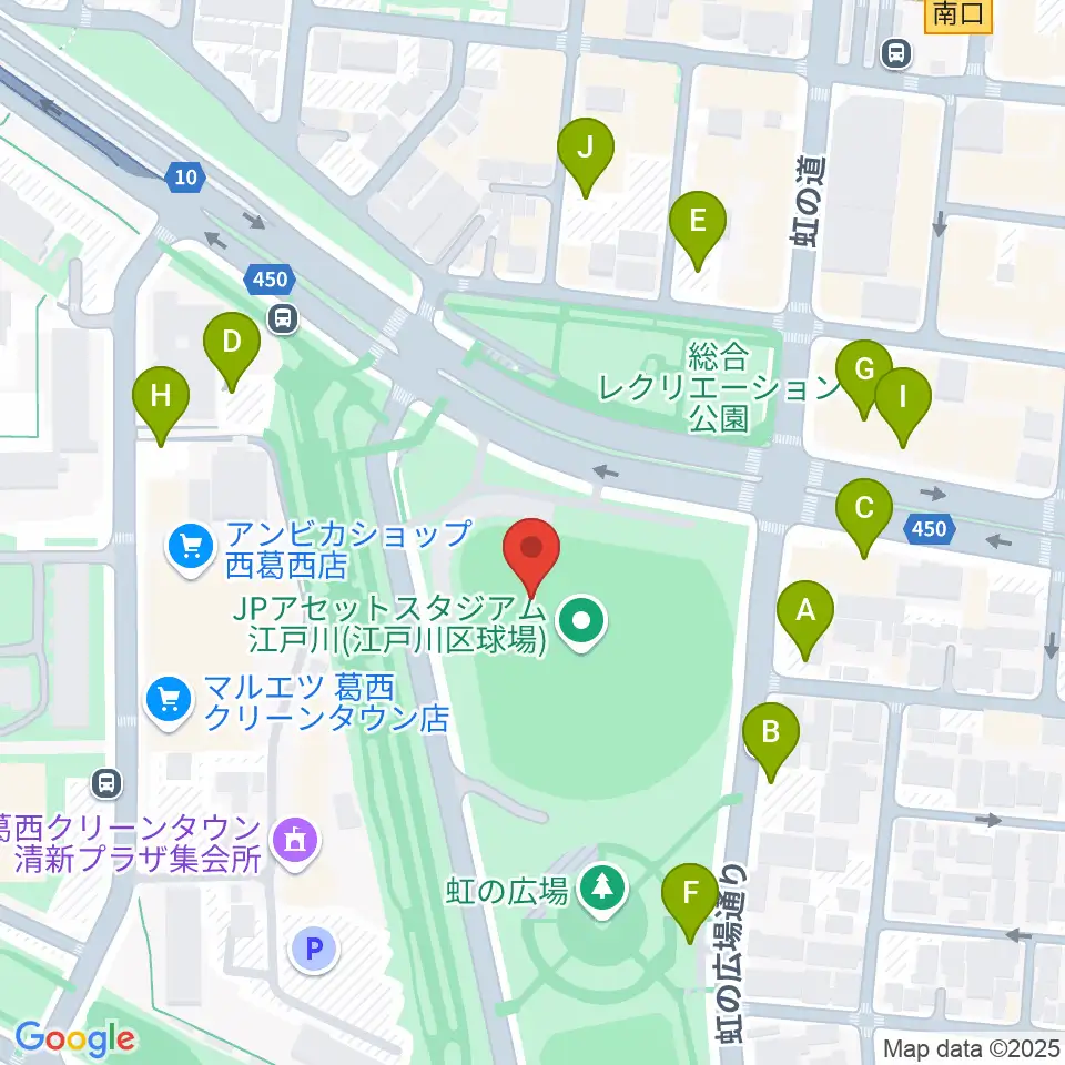 JPアセットスタジアム江戸川周辺の駐車場・コインパーキング一覧地図