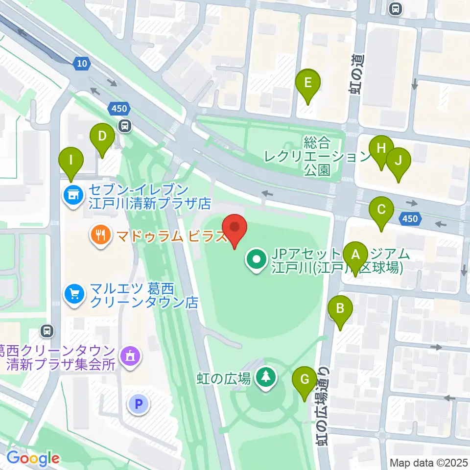 オーエンススタジアム江戸川周辺の駐車場・コインパーキング一覧地図