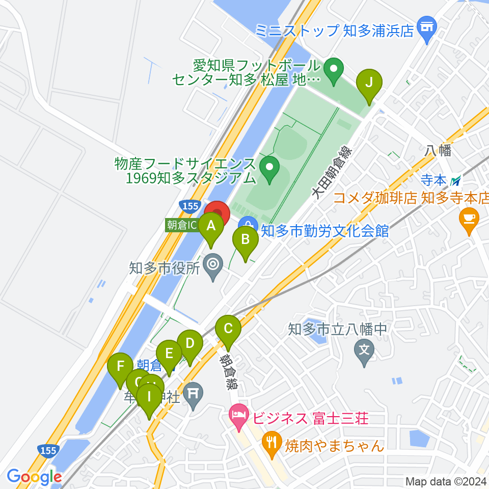 メディアス体育館ちた周辺の駐車場・コインパーキング一覧地図