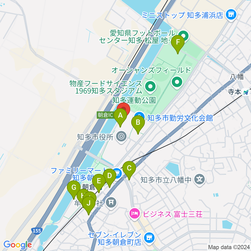 メディアス体育館ちた周辺の駐車場・コインパーキング一覧地図