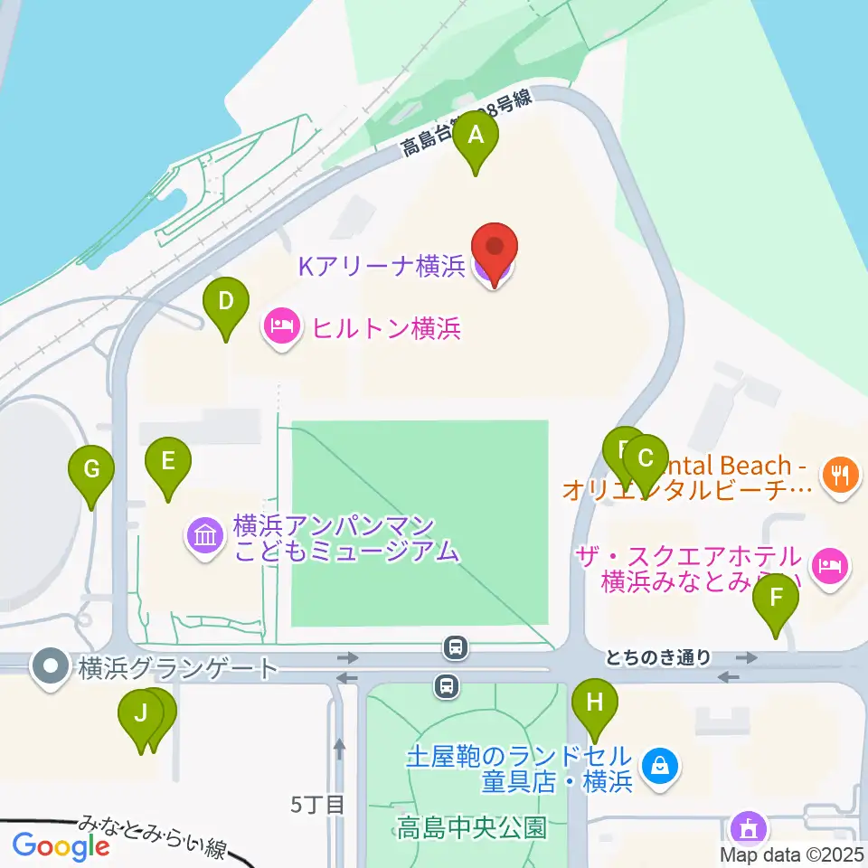 Kアリーナ横浜周辺の駐車場・コインパーキング一覧地図