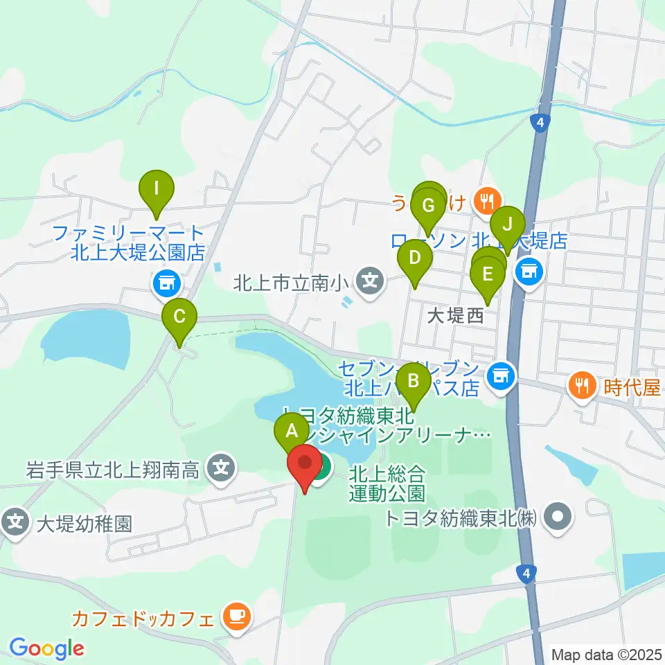 トヨタ紡織東北サンシャインアリーナ周辺の駐車場・コインパーキング一覧地図