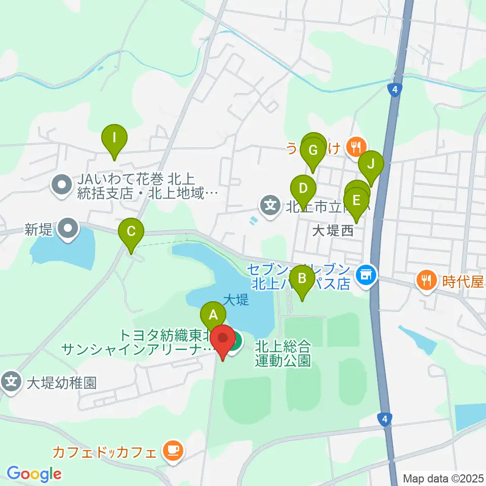 トヨタ紡織東北サンシャインアリーナ周辺の駐車場・コインパーキング一覧地図