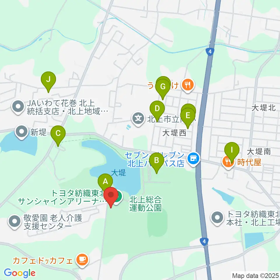 トヨタ紡織東北サンシャインアリーナ周辺の駐車場・コインパーキング一覧地図