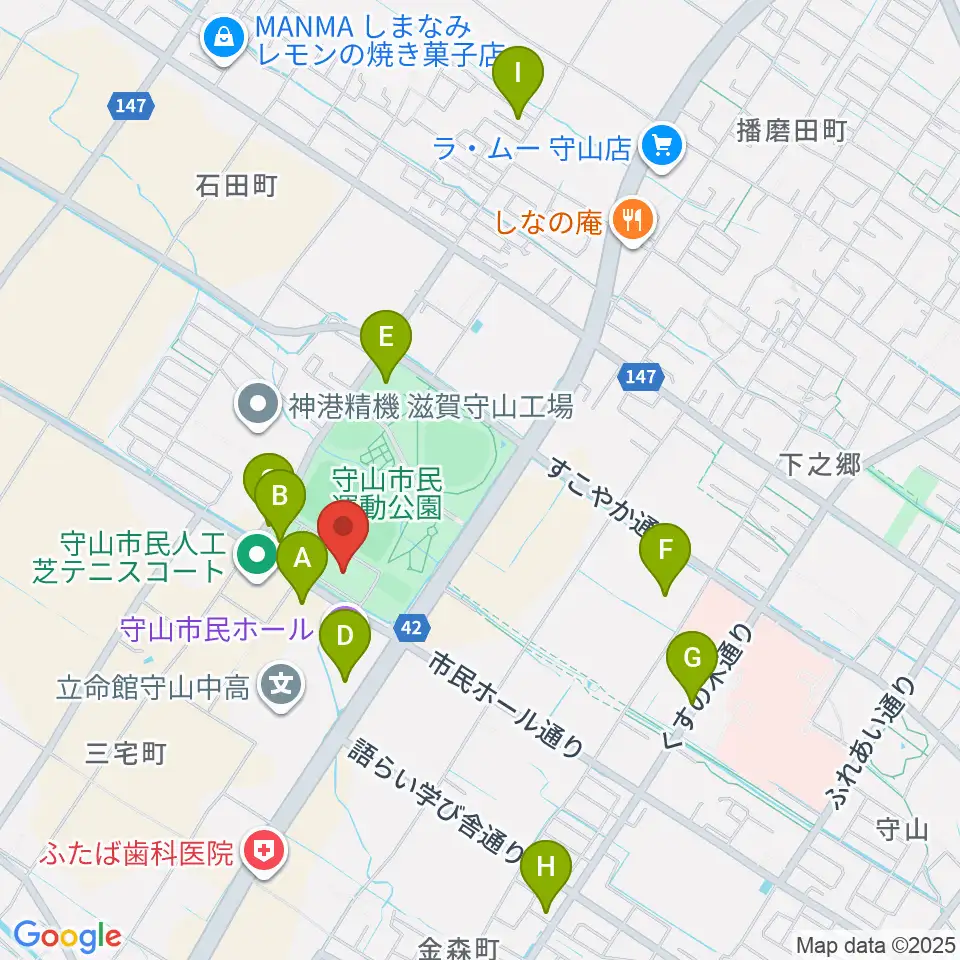 守山市民体育館周辺の駐車場・コインパーキング一覧地図