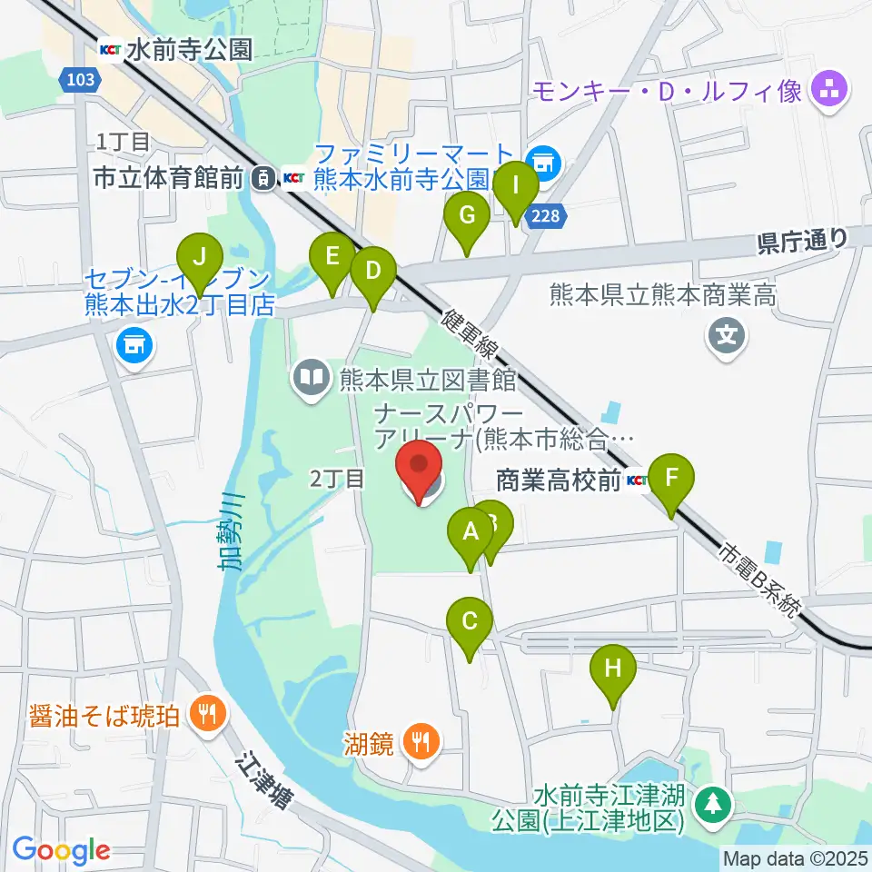 ナースパワーアリーナ周辺の駐車場・コインパーキング一覧地図